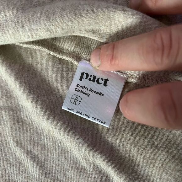 Pact Tan Organic Cotton Airplane Cardigan Sweater Lightweight Open Front Sm Med - Picture 4 of 9